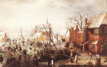 イセルマウデン・ヘンドリック・アーフェルキャンプの冬景色 Oil Paintings
